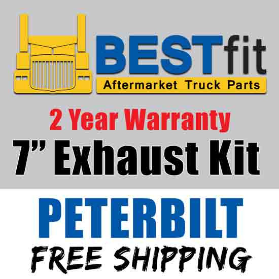 7 Inch Bestfit Chrome Exhaust Kit With Oe Style Elbows For Peterbilt 359
