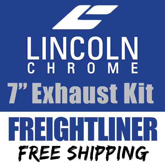 5 Inch Lincoln Chrome 7- Exhaust Kit With Oe Style Elbows For Freightliner Classic And Fld