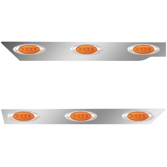 2 Inch 3- Stainless Steel Cab Panel With Light Options For Kenworth T680, T880, W990