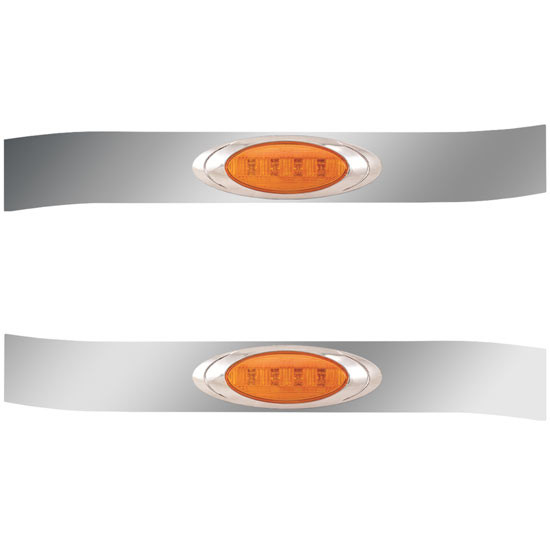 50 Inch 2. Stainless Steel Transition Panel With Light Options For Kenworth T680, T880 - Pair