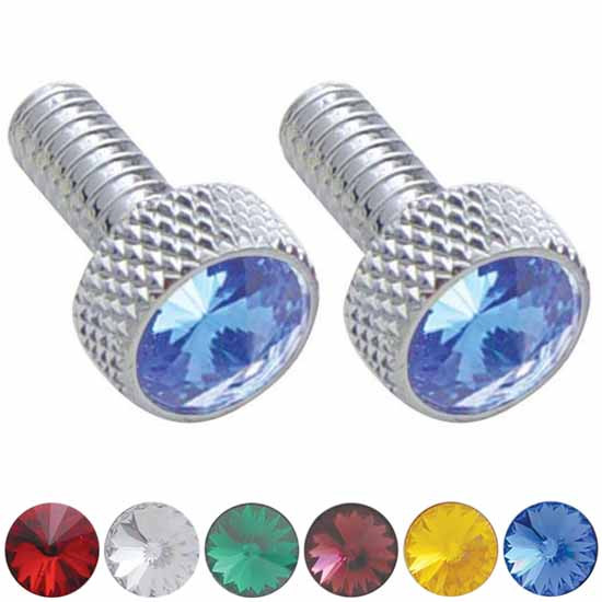 Chrome Small Dash Screws With Color Jewel For Peterbilt