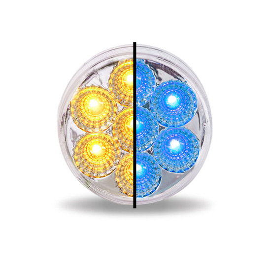 5 Inch 2. Round Amber Marker With Auxiliary Dual Revolution Led Light With Clear Lens