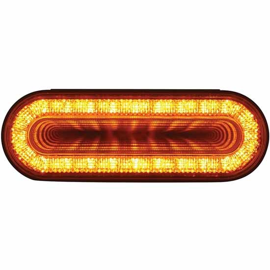 6 Inch Mirage Amber Led Oval Clearance, Marker, Turn Signal Light With 24 Diodes