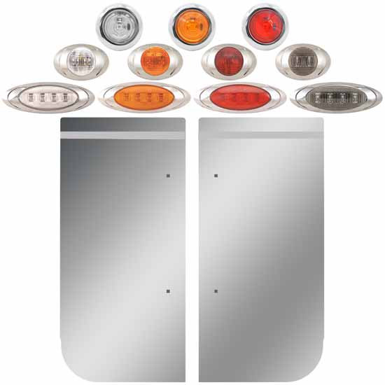 Stainless Steel Cowl Panels With Light Options For Kenworth W990 - Pair