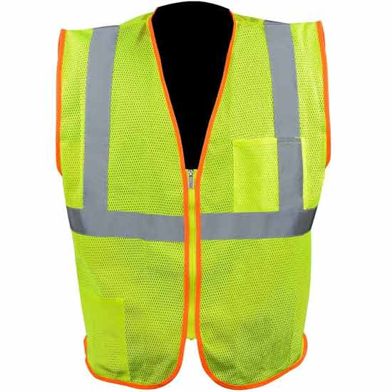 High Visibility Reflective Zippered Safety Vest