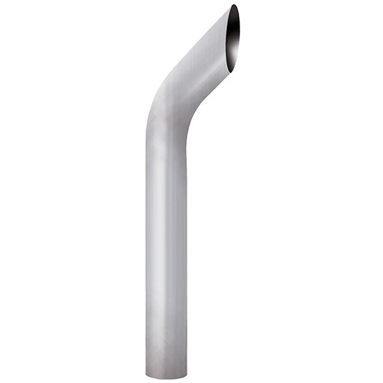 8 Inch Od Chrome Bull Hauler Exhaust Stack - Long Turn Out By Bestfit