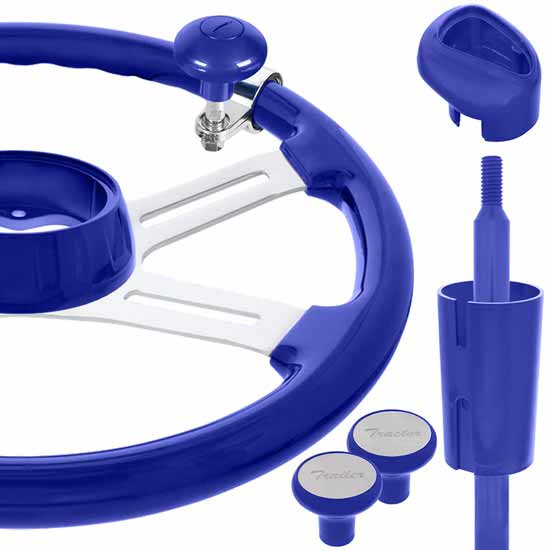 18 Inch Indigo Blue Steering Wheel Kit With Matching Shifter Accessories And Dash Knobs