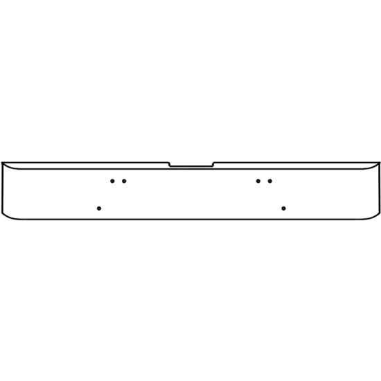 20 Inch Chrome Texas Rolled End Bumper, 10 Gauge For Freightliner Coronado 2010-Newer With High Clearance Option