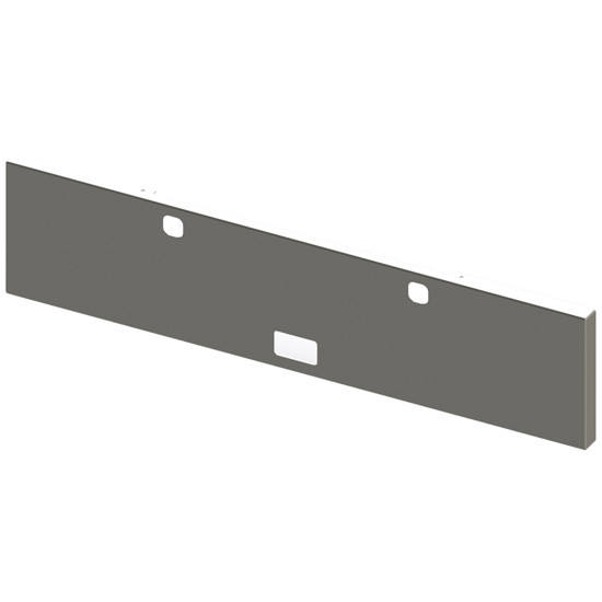 22 Inch Chrome Blind Mount Texas Boxed End Bumper, 10 Gauge For Kenworth W900B, W900L
