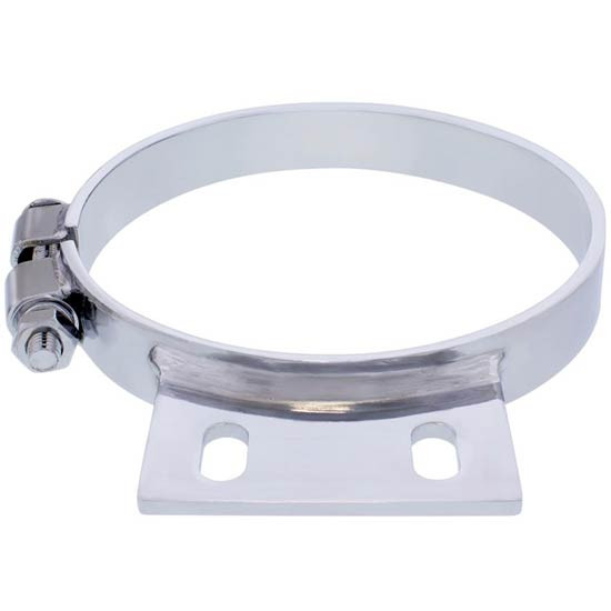 Chrome Narrow Exhaust Clamp With Flange For Peterbilt 377, 378, 379, 386, 388, 389