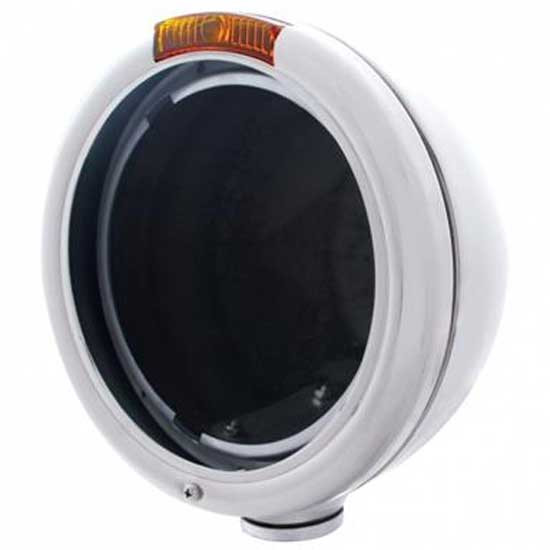 Classic Headlight Housing With Top Amber Turn Signal Light For Peterbilt 359, 378, 379, 388, 389