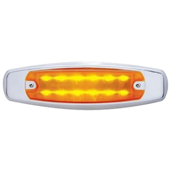 12 Led Rectangular Clearance/ Marker Light With Chrome Bezel