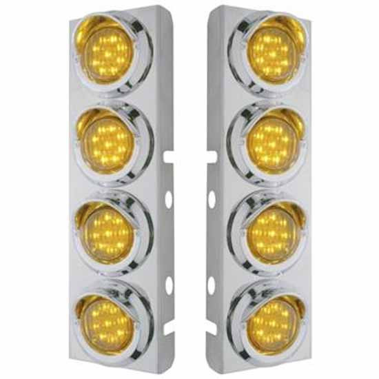 2 Inch Stainless Steel Front Air Cleaner Bracket With 8X 9 Led Lights For Peterbilt 378, 379