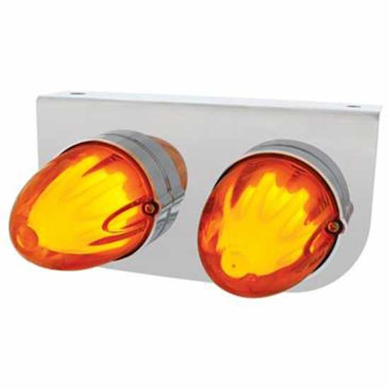 Stainless Steel Light Bracket With Two 9 Led Dual Function Lights And Visors