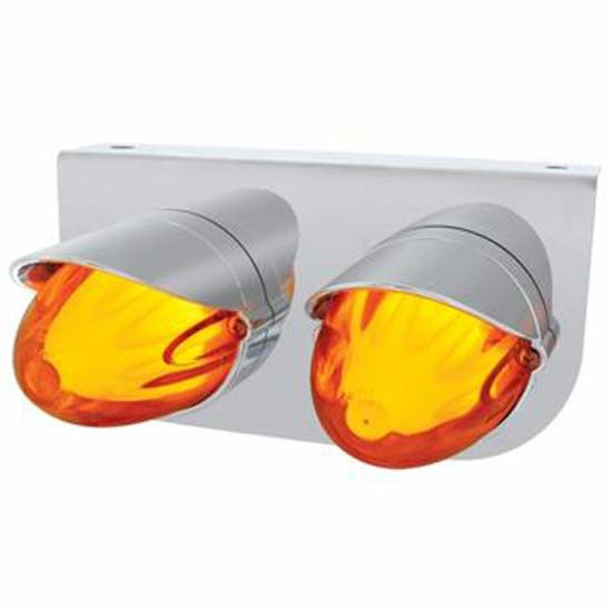 Stainless Steel Light Bracket With Two 9 Led Dual Function Grakon 1000 Lights And Visors