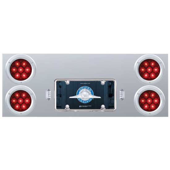 4 Inch Stainless Steel Rear Center Panel With 4 X 7 Led Light Bezel