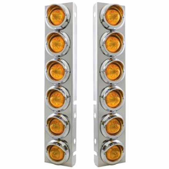 2 Inch SS Front Air Cleaner Bracket With 12X 9 Led Beehive Lights For Peterbilt 378, 379