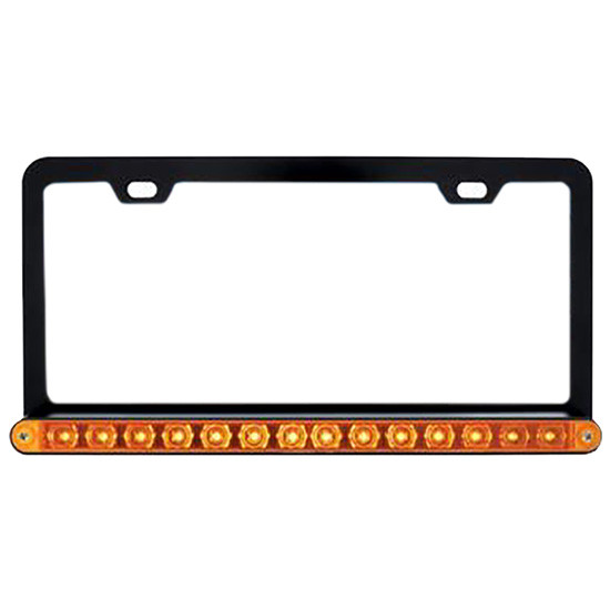 12 Inch Black License Plate Frame With 14 Led Light Bar