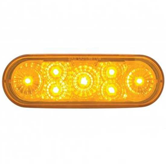 6 Inch 7 Amber Diode Oval Reflector Stop, Turn And Tail Light