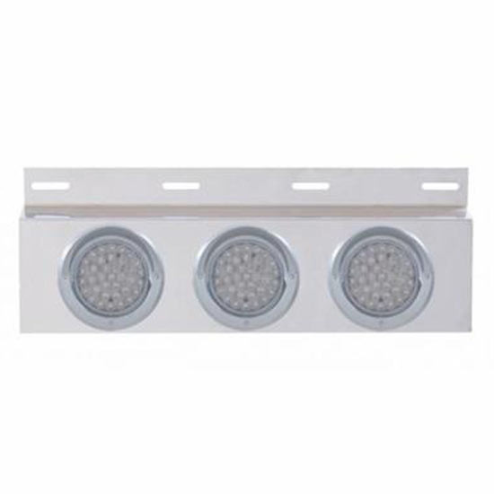 4 Inch Stainless Steel Top Mud Flap Plate With Three 36 Led Lights And Visors
