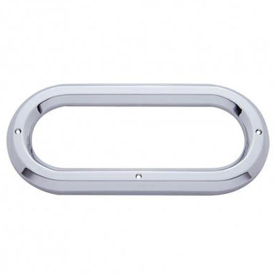 6 Inch Chrome Oval Bezel Visor For Grommet Mounted Light
