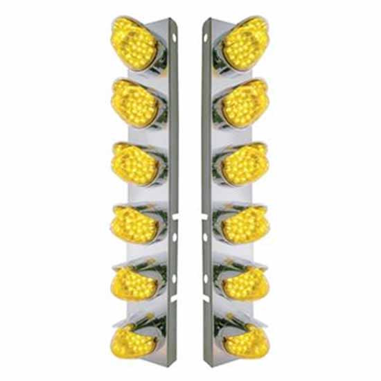 SS Front Air Cleaner Bracket With 12X 19 Led Reflector Lights And Visors
