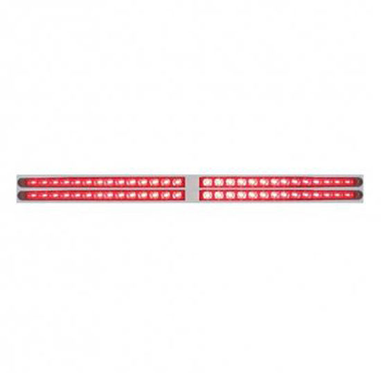24 Inch Chrome Top Mud Flap Plate Four 14 Led Light Bars Red Led
