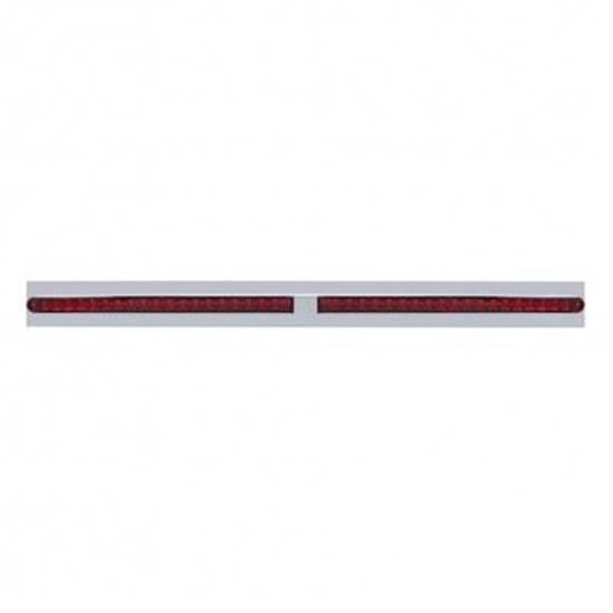 24 Inch Chrome Top Mud Flap Plate Two 19 Led Reflector Light Bars Red Led