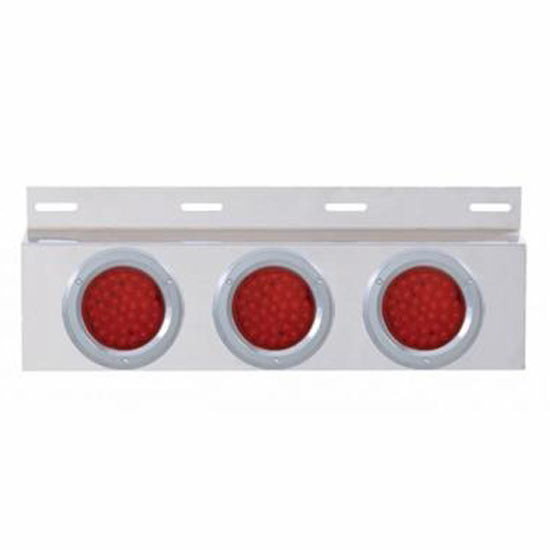4 Inch Stainless Top Mud Flap Plate With Three 36 Led Lights And Grommets