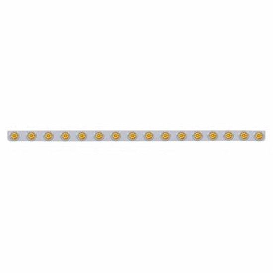 5 Inch 79.5 X 3. SS Bumper Light Bracket With Sixteen 9 Led 2 Inch Lights And Bezels