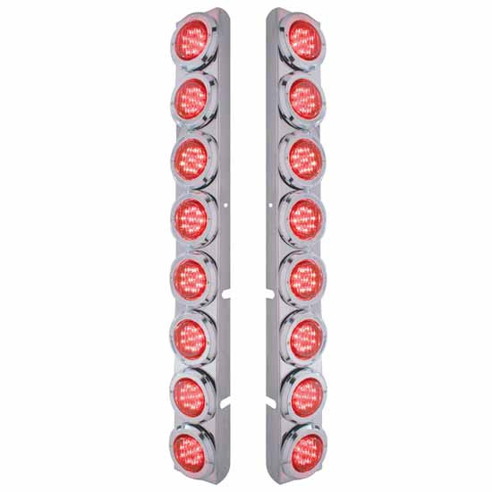 2 Inch SS Rear Air Cleaner Bracket With Sixteen 9 Led Lights And Bezel Option For Peterbilt 378, 379
