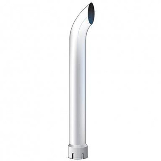 6 Od Chrome Curved Bottom Exhaust Stack With Slotted Bottom
