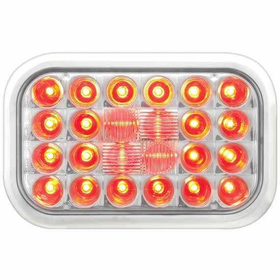 16 Inch 5-5/ Rectangular Pearl 24 Led Stop, Turn, Tail Light