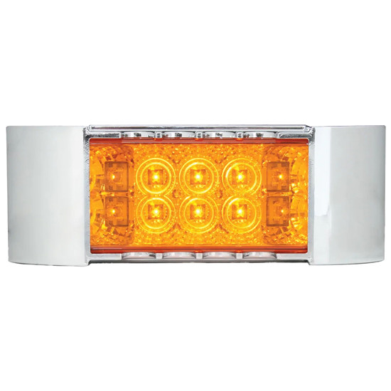 Rectangular Wide Angle Spyder Turn Marker Clearance Light With Bezel Option