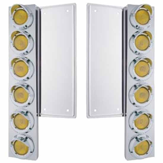 2 Inch Stainless Steel Front Air Cleaner Kit With Twelve Incandescent Flat Lights And Bezel Option For Freightliner Classic Xl