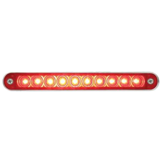 2 Inch 10 Led 6 1/ Stop/ Turn/ Tail Light Bar With Bezel