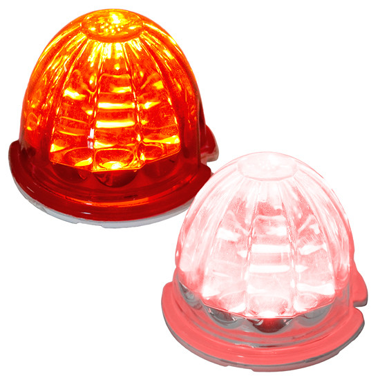 Legendary 3-1/2 Glass Watermelon Red 3 Wire Dual Function With O Bezel Led Light