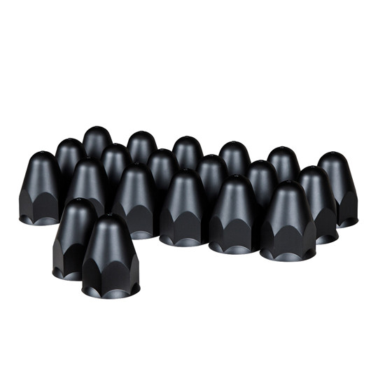 4 Inch 1-1/2 X 2-3/ Matte Black Painted Plastic Bullet Nut Covers