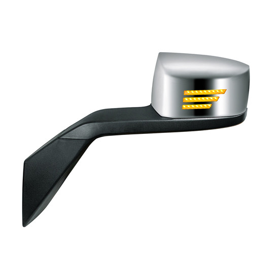 Chrome Hood Mount Mirror Assembly With Led Turn Signals For Volvo Vnl Gen Ii