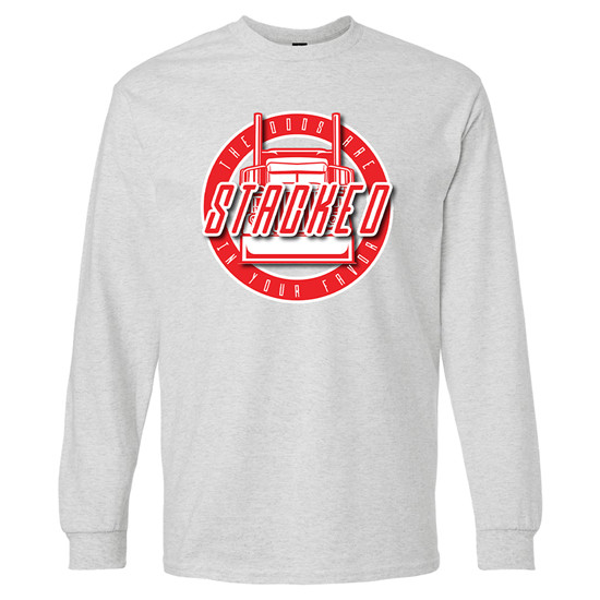 Stacked Logo Long Sleeve Ash Gray Shirt