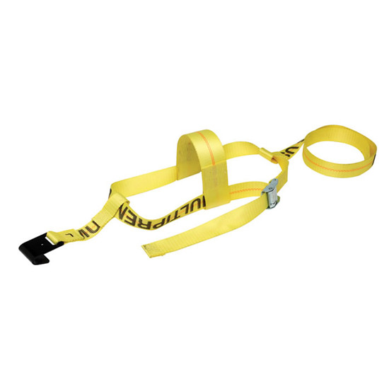2 Inch Cam Buckle Wheel Net, Fits 14 Inch -17 Inch Tires, Yellow Polyester Webbing