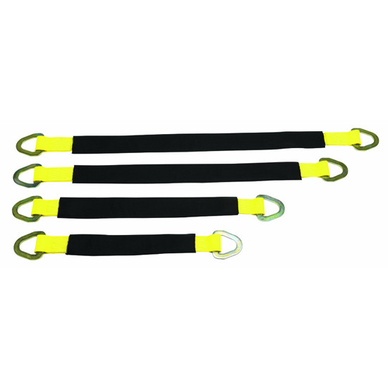 2 Inch 12K Yellow Polyester Axle Strap With Cordura Wear Pad Cover