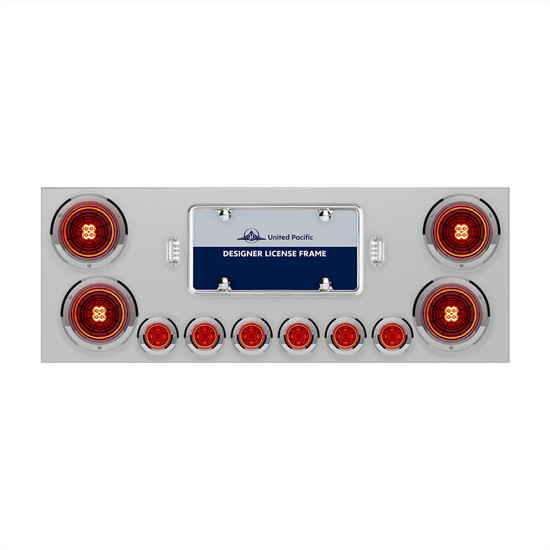 34 Inch Stainless Rear Center Panel With 4 - 4 Inch And 6 - 2 Inch Abyss Lights