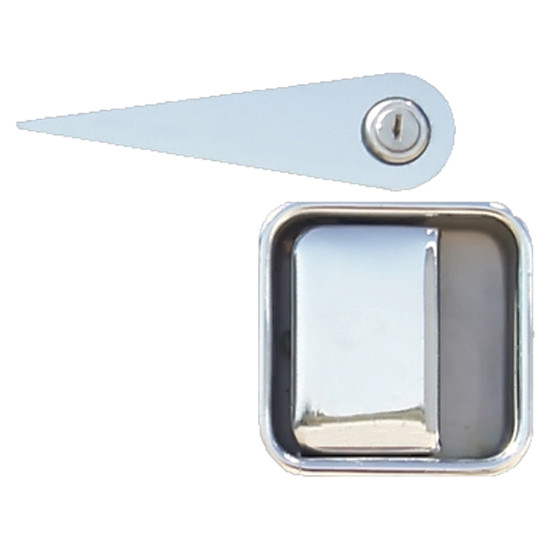 Stainless Steel Door Latch And Keyhole Trim For Peterbilt 2005 And Earlier