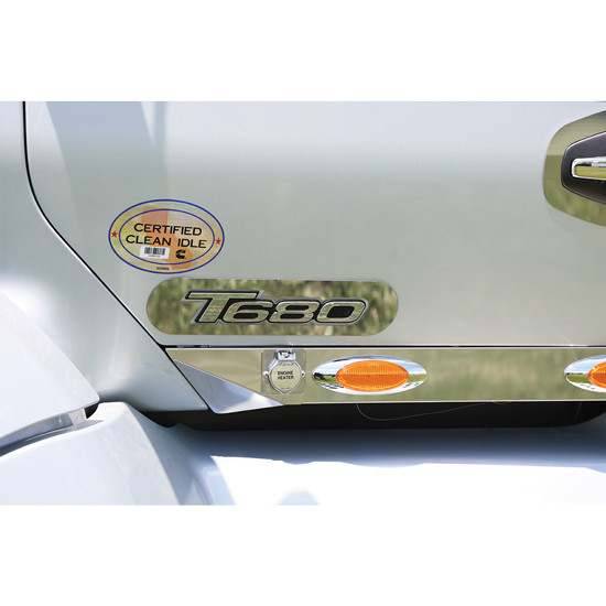 Door Logo Trim, Polished Stainless Steel For Kenworth T680, T880