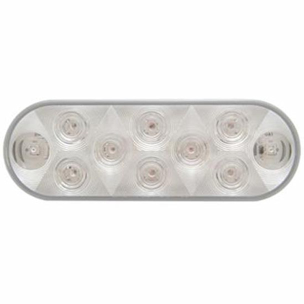 10 LED 6 Inch Oval Utility Light Kit - White LED / Clear Lens