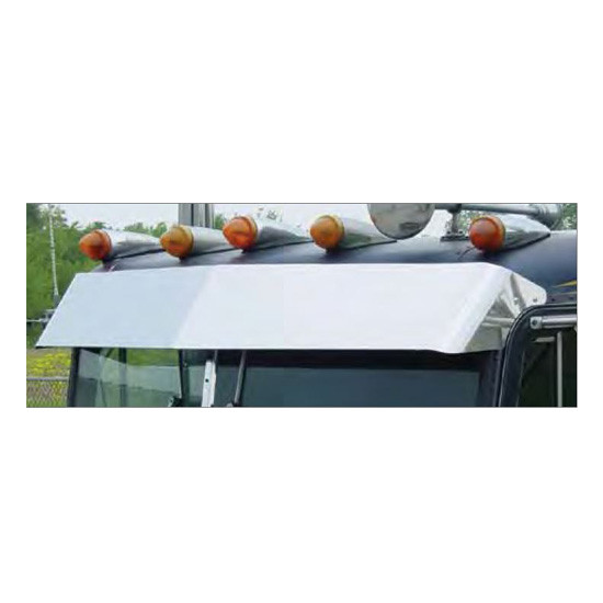11 To 9 Inch Stainless Steel Blind Mount Bowtie Drop Visor By Roadworks Fits Peterbilt 359