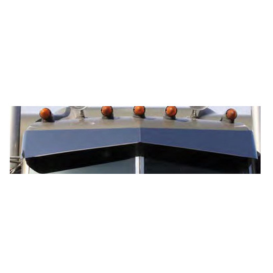 12 Inch Stainless Steel Blind Mount Bowtie Visor Old School Style By Roadworks Fits Peterbilt 300 Series With Door- Mounted Mirrors