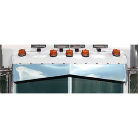 10.5 Inch Blind Mount Darwin Untie Visor W/10 Lights - Amber LED / Amber Lens By Roadworks Fits Peterbilt 2005 & Newer