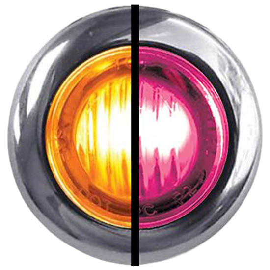 Mini Button Dual Revolution LED Marker Auxiliary With Chrome Bezel - 3/4 Inch